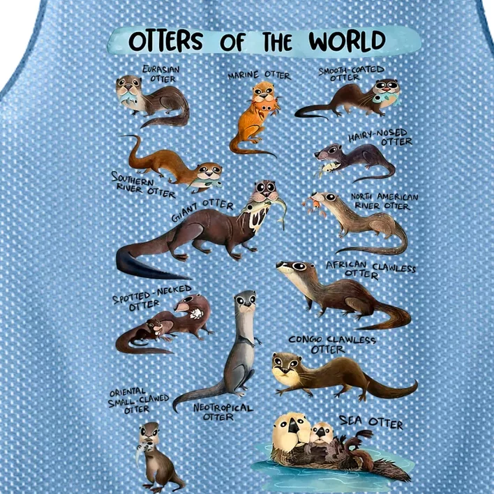 Otters Of The World Sea Otter Giant Otter Lovers Educational Mesh Reversible Basketball Jersey Tank