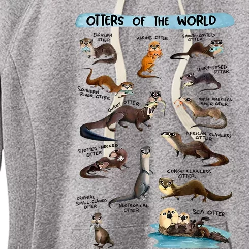 Otters Of The World Sea Otter Giant Otter Lovers Educational Women's Fleece Hoodie