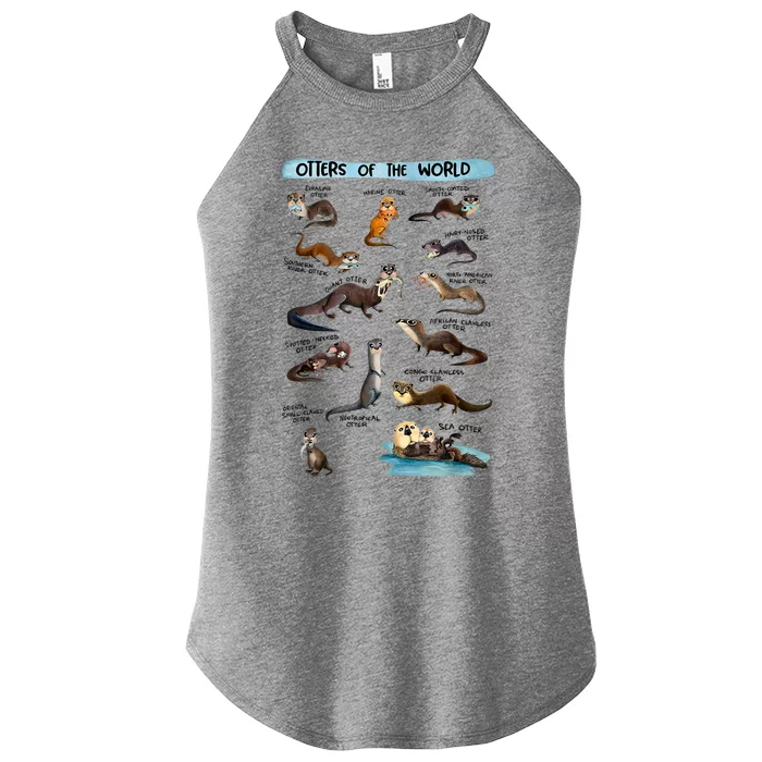 Otters Of The World Sea Otter Giant Otter Lovers Educational Women’s Perfect Tri Rocker Tank