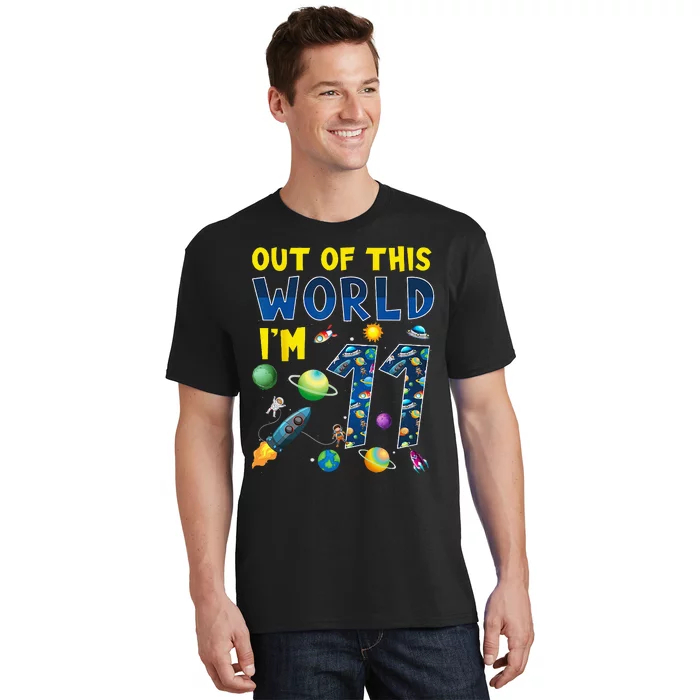 Out Of This World Im 11 Space Rocket Birthday Party 11th T-Shirt