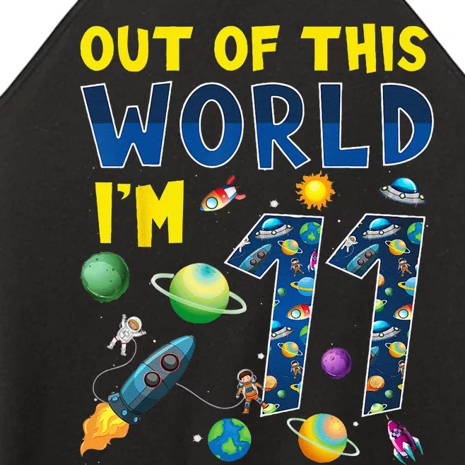 Out Of This World Im 11 Space Rocket Birthday Party 11th Women’s Perfect Tri Rocker Tank