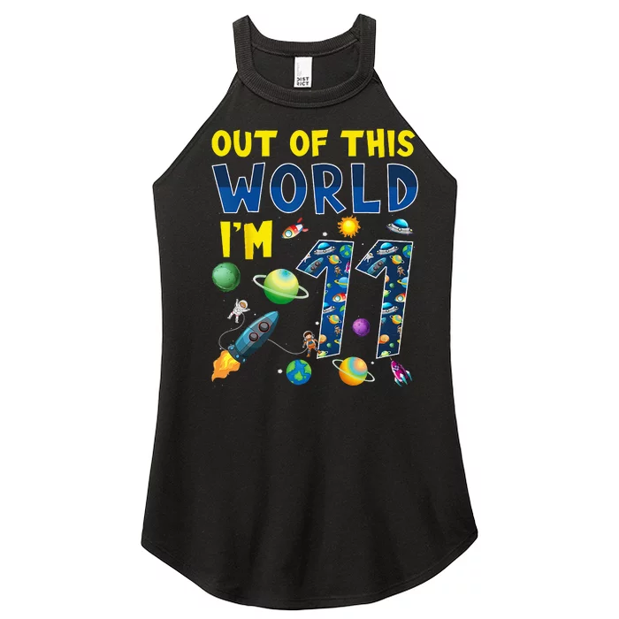 Out Of This World Im 11 Space Rocket Birthday Party 11th Women’s Perfect Tri Rocker Tank