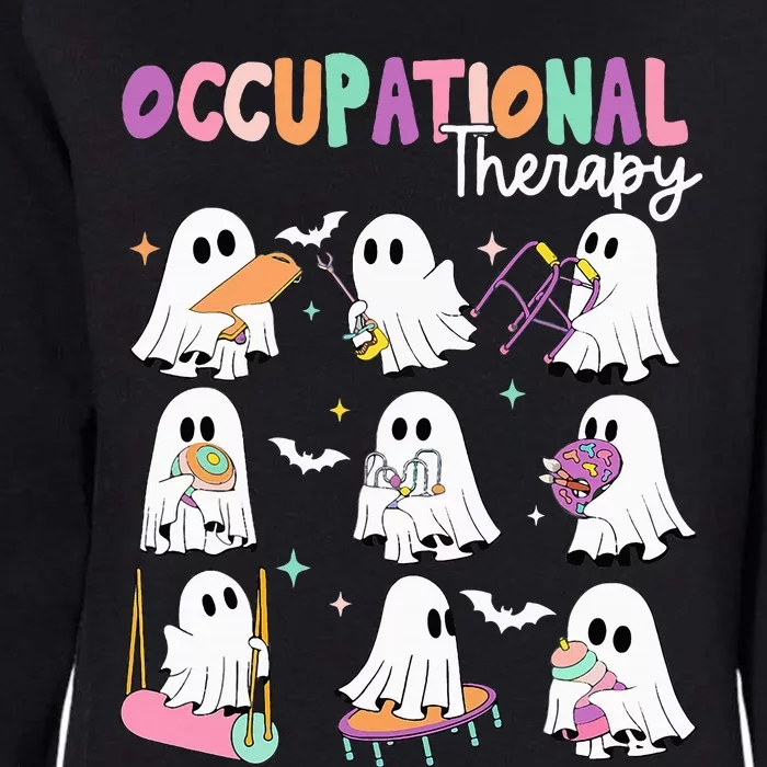 Ot Occupational Therapy Halloween Retro Ghost Ot Halloween Womens California Wash Sweatshirt