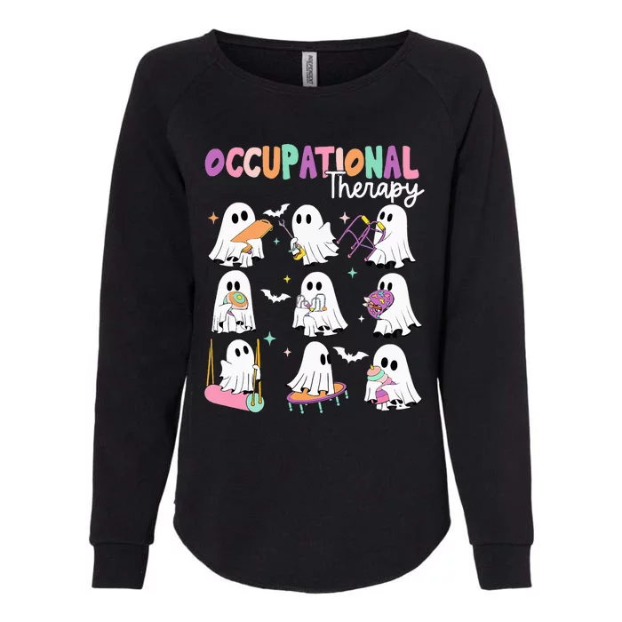 Ot Occupational Therapy Halloween Retro Ghost Ot Halloween Womens California Wash Sweatshirt