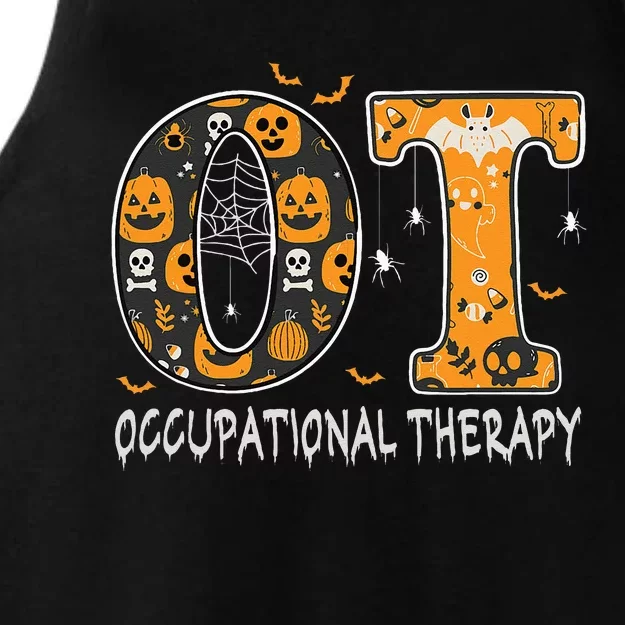 OT Occupational Therapy Therapist Halloween OTA Spooky Ladies Tri-Blend Wicking Tank