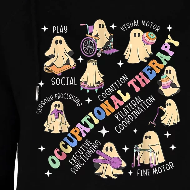 Ot Occupational Therapy Therapist Halloween Spooky Ota Ghost Womens Funnel Neck Pullover Hood