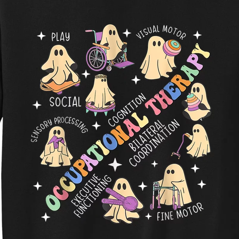 Ot Occupational Therapy Therapist Halloween Spooky Ota Ghost Tall Sweatshirt