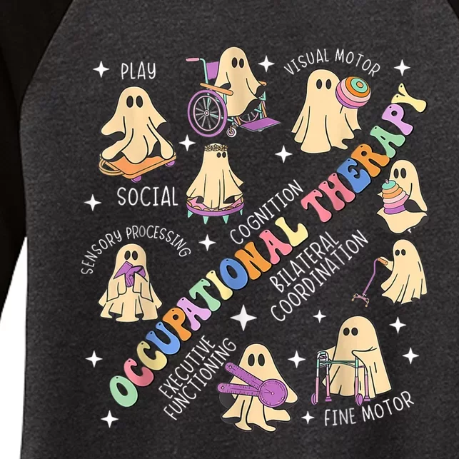 Ot Occupational Therapy Therapist Halloween Spooky Ota Ghost Women's Tri-Blend 3/4-Sleeve Raglan Shirt