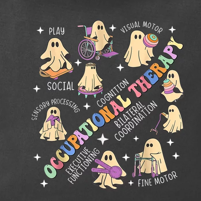 Ot Occupational Therapy Therapist Halloween Spooky Ota Ghost Zip Tote Bag