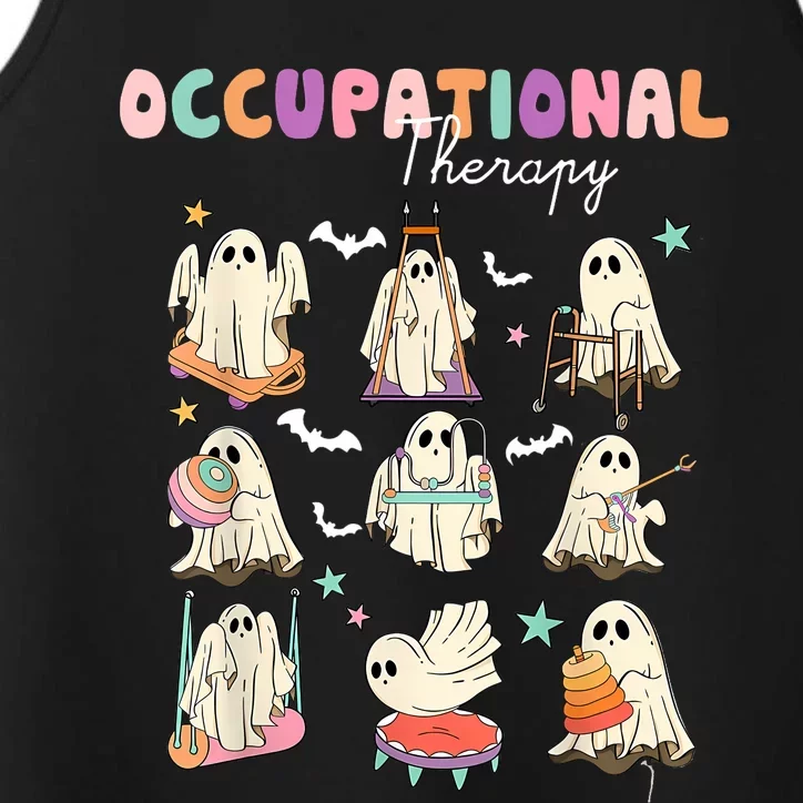 Ot Occupational Therapy Halloween Retro Ghost Ot Halloween Performance Tank