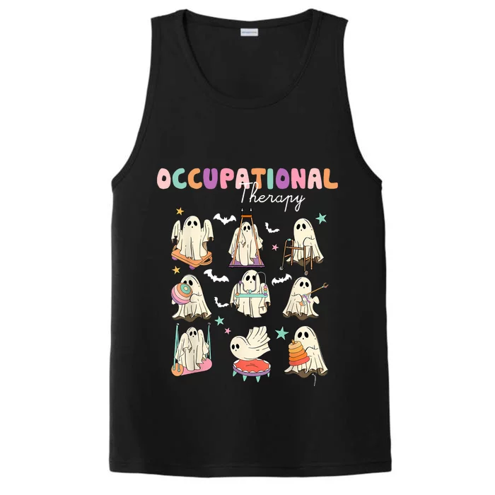 Ot Occupational Therapy Halloween Retro Ghost Ot Halloween Performance Tank