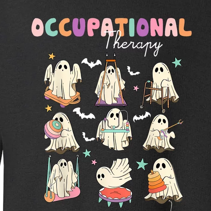 Ot Occupational Therapy Halloween Retro Ghost Ot Halloween Toddler Sweatshirt