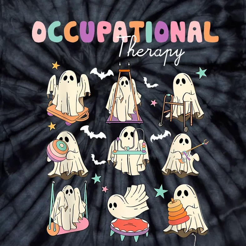 Ot Occupational Therapy Halloween Retro Ghost Ot Halloween Tie-Dye T-Shirt