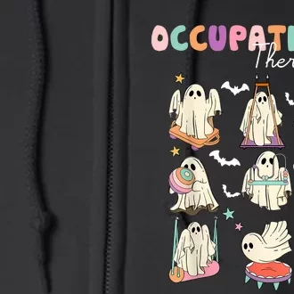 Ot Occupational Therapy Halloween Retro Ghost Ot Halloween Full Zip Hoodie