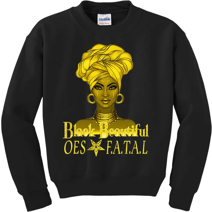 Order Of The Eastern Star OES Ring Diva Black Beautiful Kids Sweatshirt