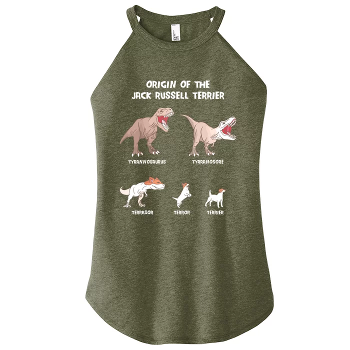 Origin Of The Jack Russell Terrier Evolution History Meme Women’s Perfect Tri Rocker Tank