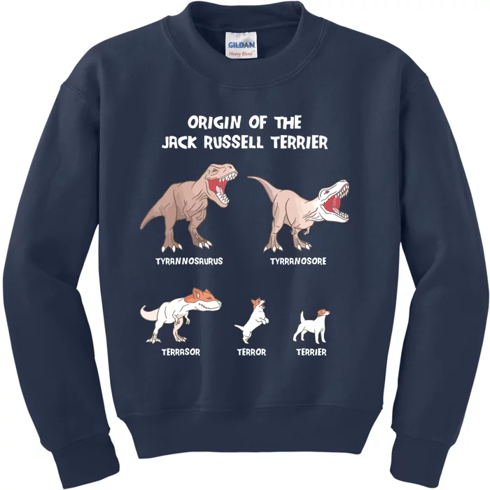 Origin Of The Jack Russell Terrier Evolution History Meme Kids Sweatshirt