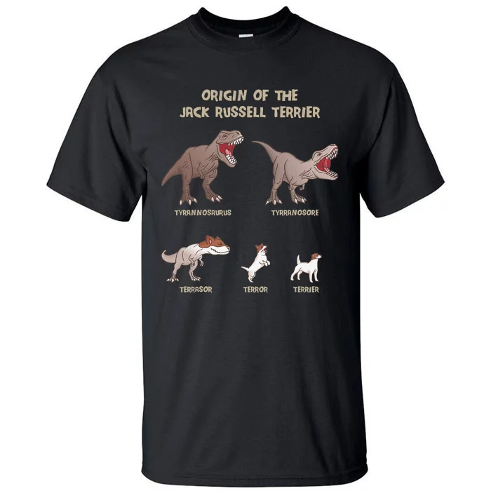 Origin of the Jack Russell Terrier Evolution History Meme Tall T-Shirt