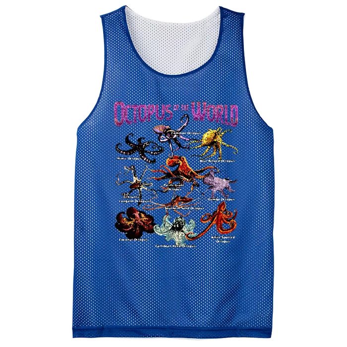 Octopus Of The World Sea Animal Educational Mesh Reversible Basketball Jersey Tank