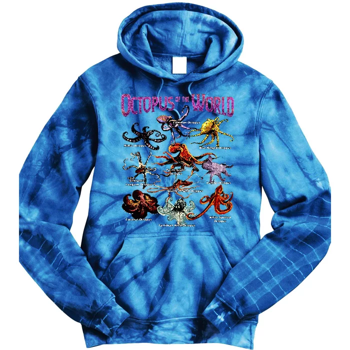 Octopus Of The World Sea Animal Educational Tie Dye Hoodie