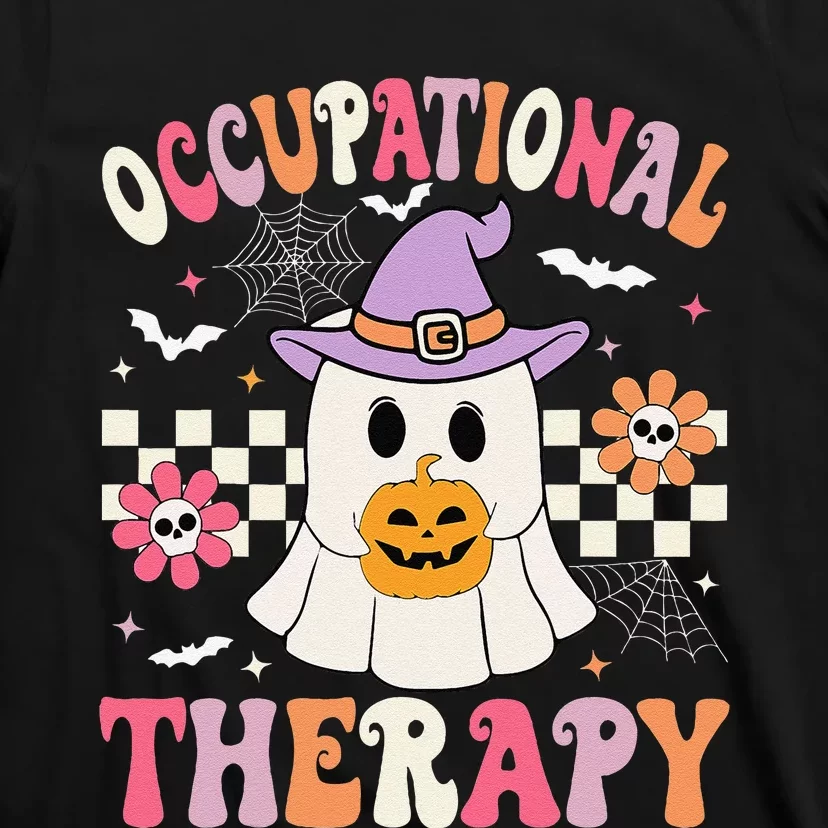 Ot Occupational Therapy Halloween Retro Ghost Ot Halloween T-Shirt