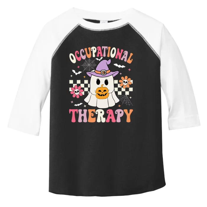 Ot Occupational Therapy Halloween Retro Ghost Ot Halloween Toddler Fine Jersey T-Shirt