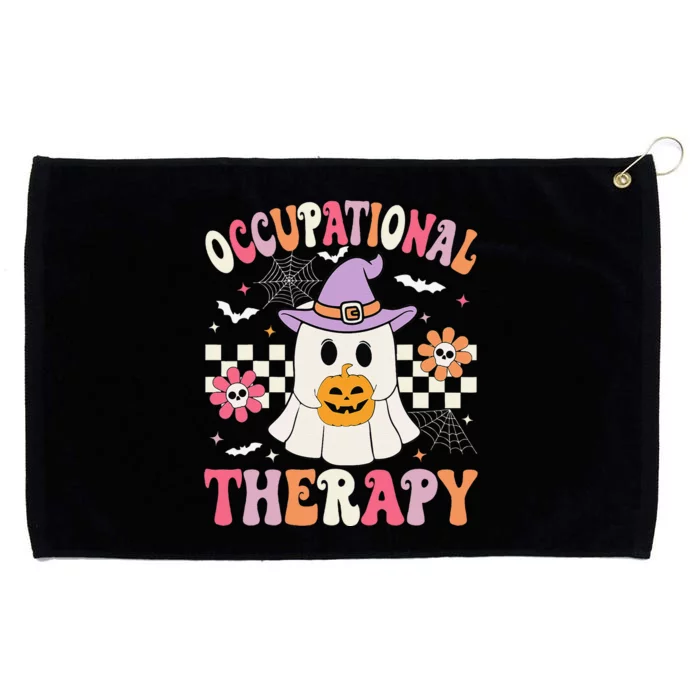 Ot Occupational Therapy Halloween Retro Ghost Ot Halloween Grommeted Golf Towel