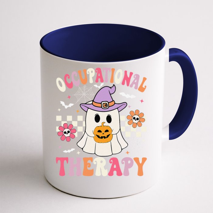 Ot Occupational Therapy Halloween Retro Ghost Ot Halloween Front & Back Coffee Mug