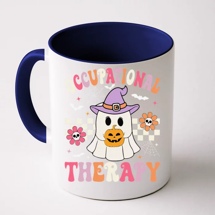 Ot Occupational Therapy Halloween Retro Ghost Ot Halloween Front & Back Coffee Mug