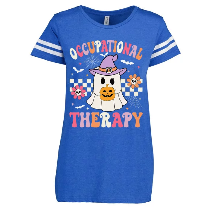 Ot Occupational Therapy Halloween Retro Ghost Ot Halloween Enza Ladies Jersey Football T-Shirt