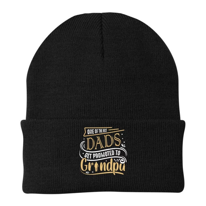 One Of The Best Dad Get Promoted To Grandpa Grandparents Day Knit Cap Winter Beanie