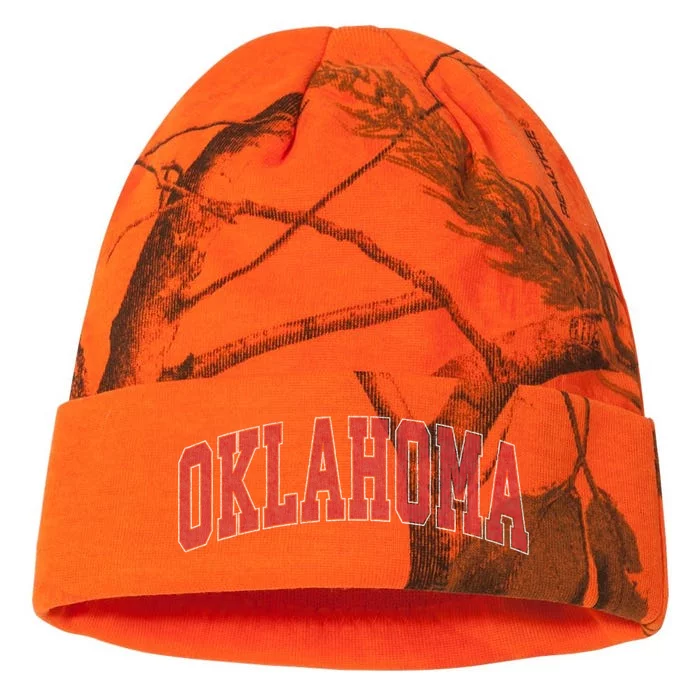 Oklahoma Ok Vintage Athletic Sports Kati - 12in Camo Beanie