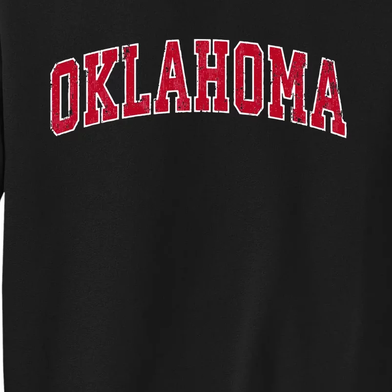 Oklahoma OK Vintage Sports Design Red Design Swea Tall Sweatshirt