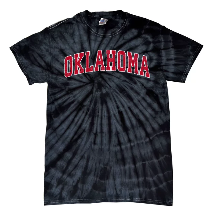 Oklahoma OK Vintage Sports Design Red Design Swea Tie-Dye T-Shirt