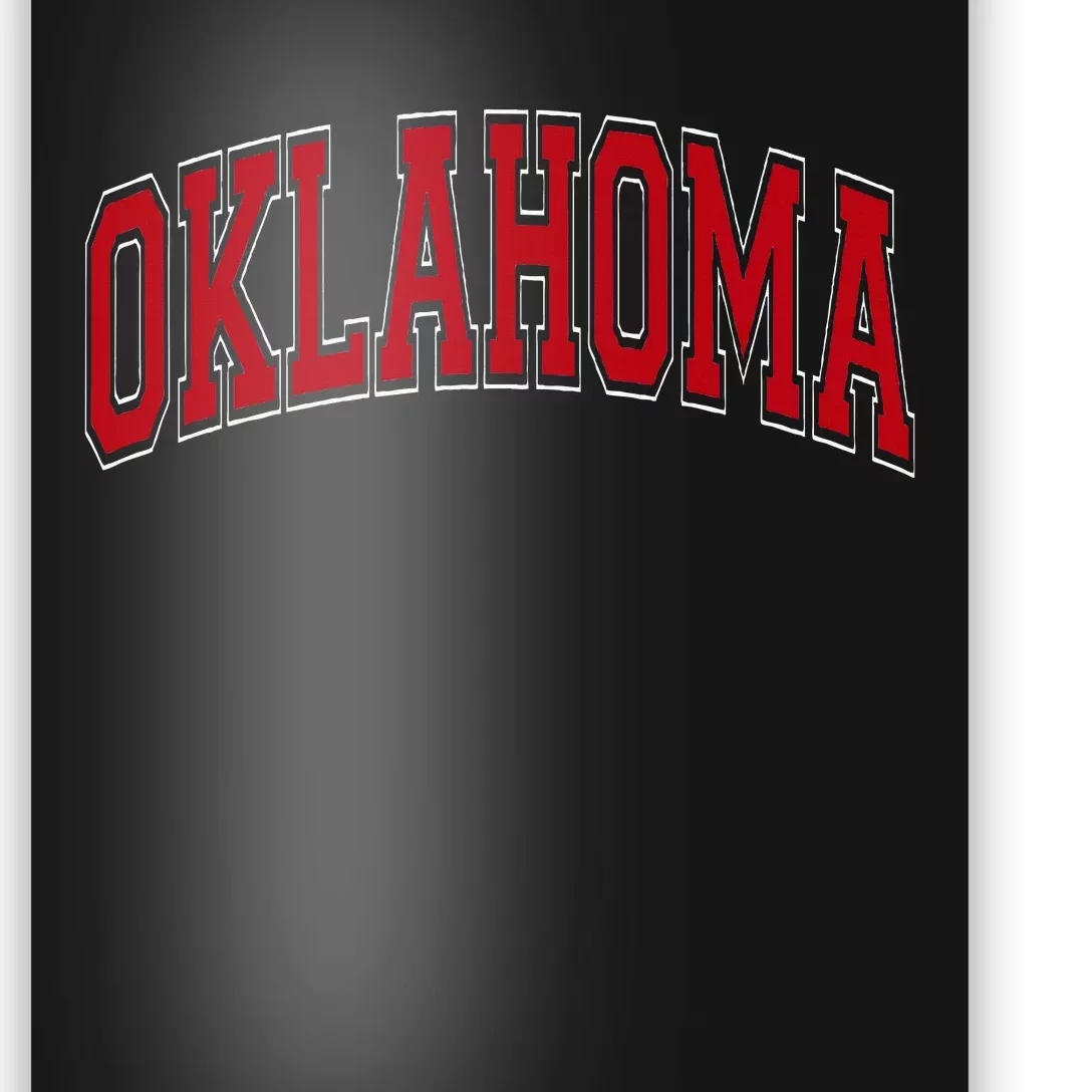 Oklahoma Ok Varsity Style Red Text Poster