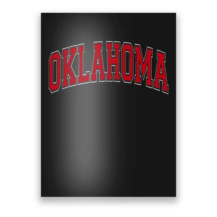 Oklahoma Ok Varsity Style Red Text Poster