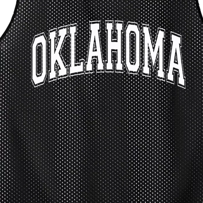 Oklahoma Ok Varsity Style White Text Mesh Reversible Basketball Jersey Tank