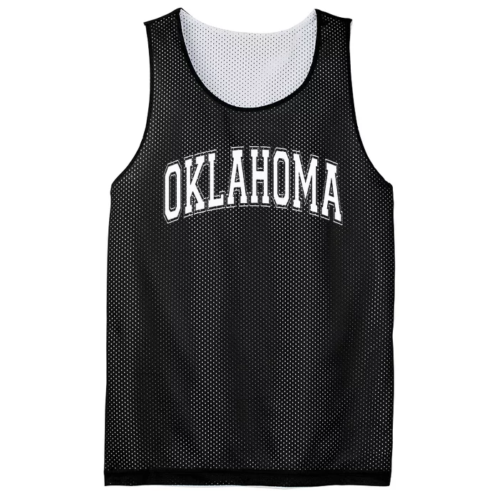 Oklahoma Ok Varsity Style White Text Mesh Reversible Basketball Jersey Tank