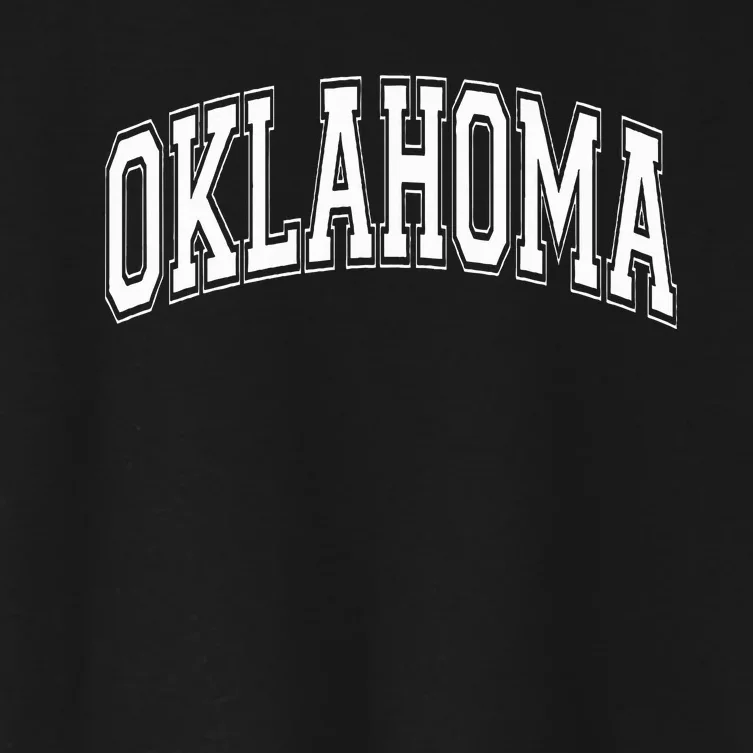 Oklahoma Ok Varsity Style White Text Women's Crop Top Tee