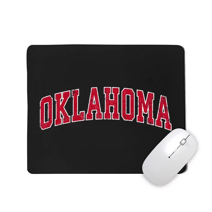 Oklahoma OK Vintage Sports Design Red Design Swea Mousepad