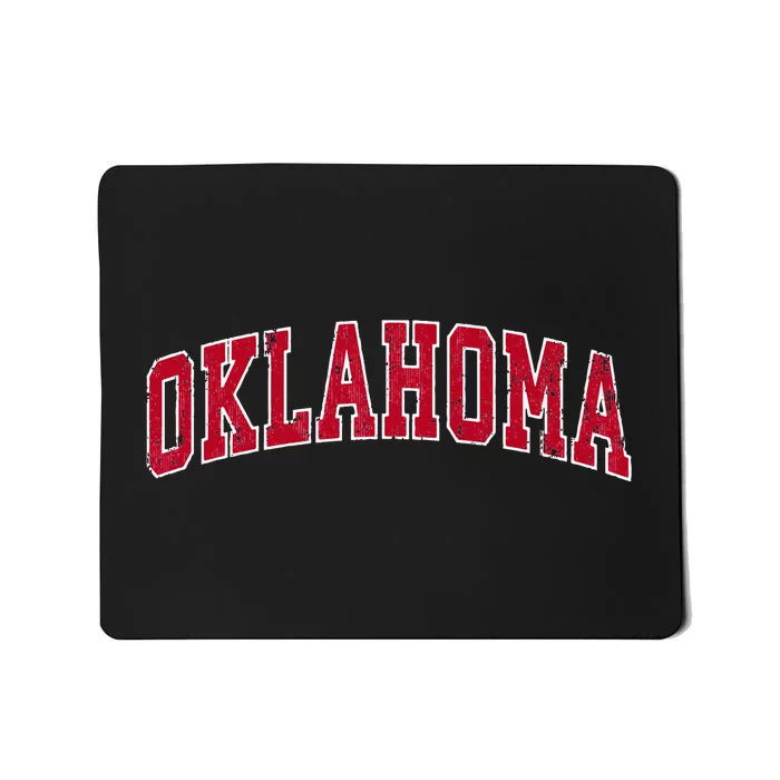 Oklahoma OK Vintage Sports Design Red Design Swea Mousepad