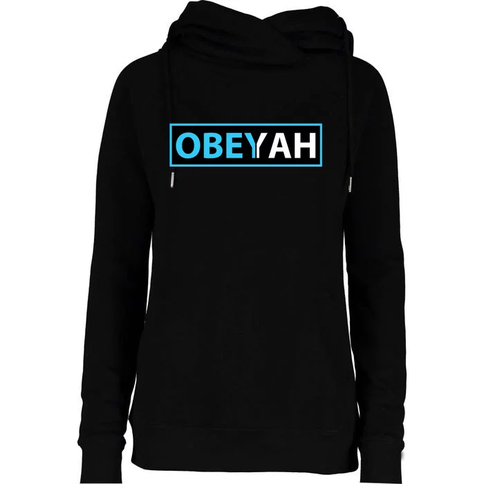 Obeyah Obey Yah God Christian Hebrew Roots Womens Funnel Neck Pullover Hood