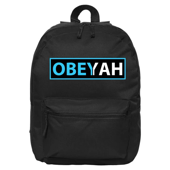 Obeyah Obey Yah God Christian Hebrew Roots 16 in Basic Backpack