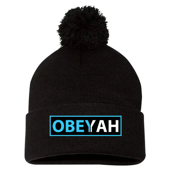 Obeyah Obey Yah God Christian Hebrew Roots Pom Pom 12in Knit Beanie