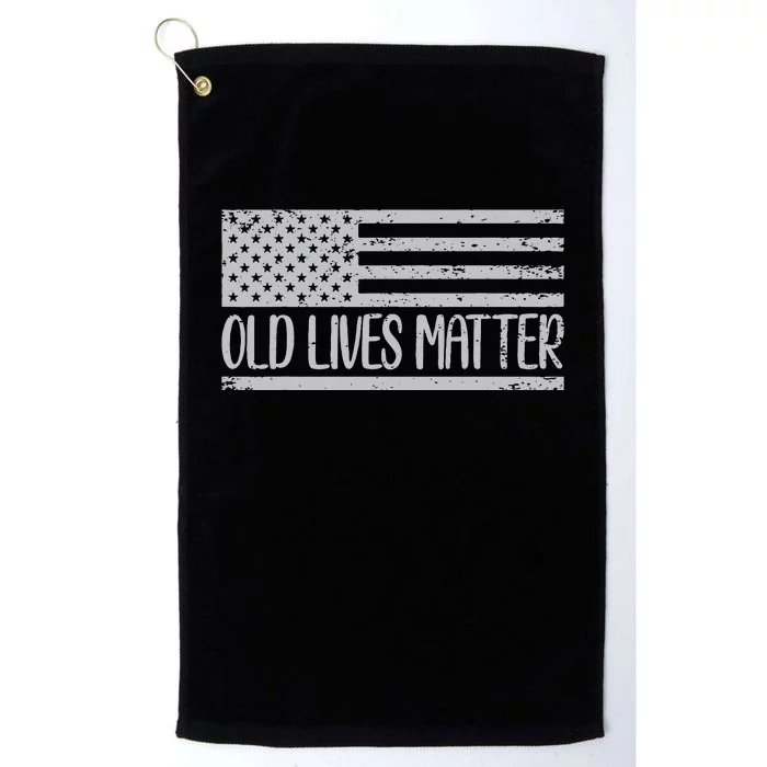 Old People 50th Birthday Tee Old Lives Matter Design Platinum Collection Golf Towel