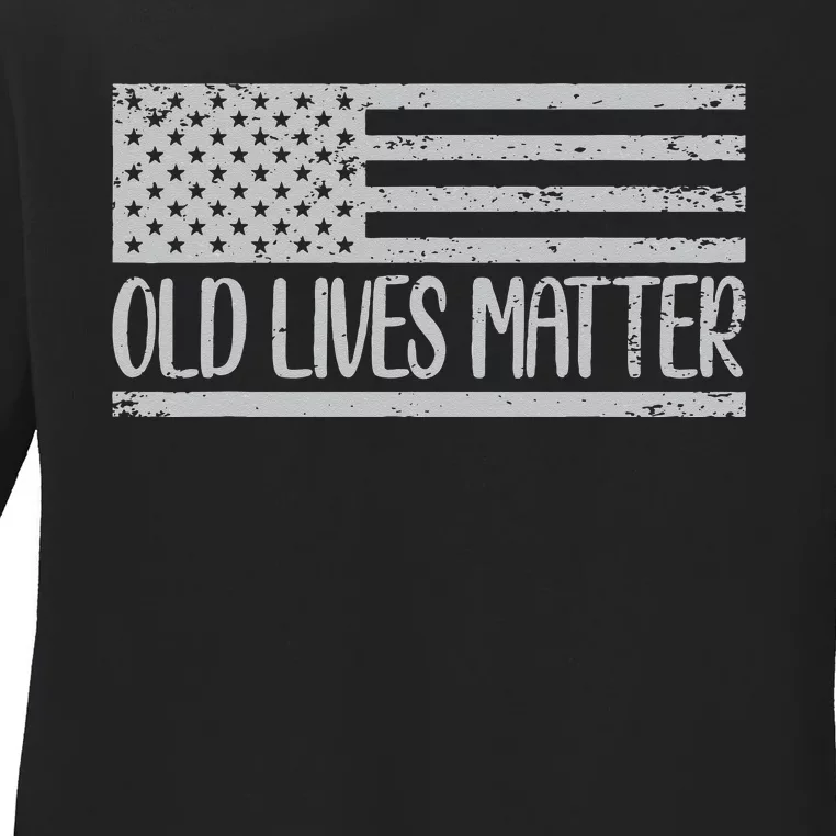 Old People 50th Birthday Tee Old Lives Matter Design Ladies Long Sleeve Shirt