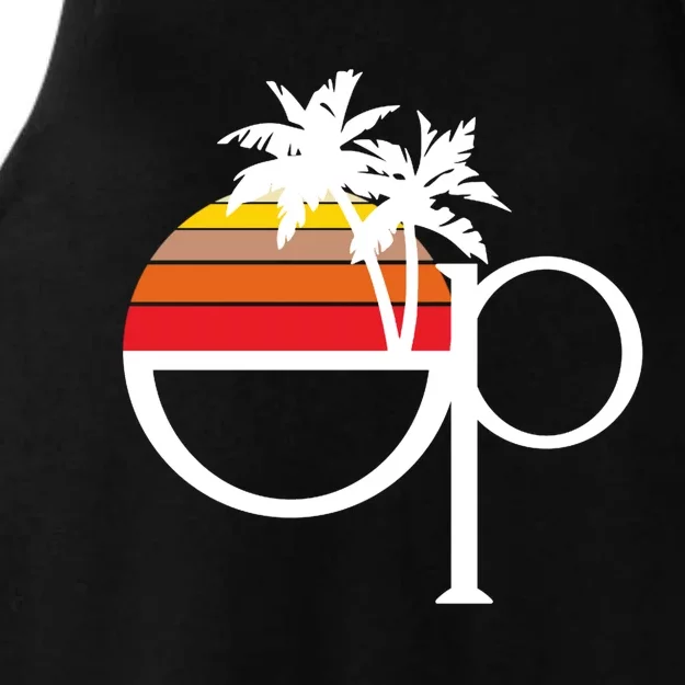 Ocean Pacific 80s Retro Sunset Ladies Tri-Blend Wicking Tank