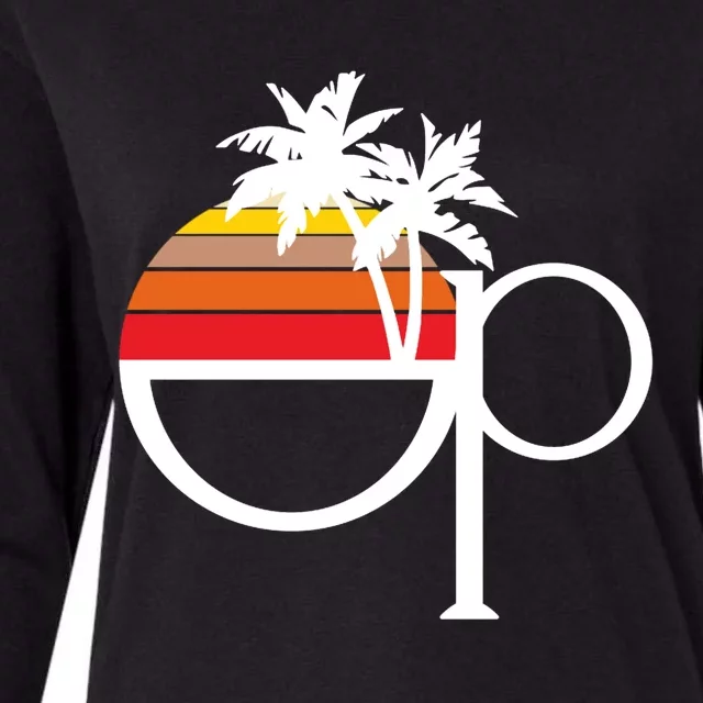 Ocean Pacific 80s Retro Sunset Womens Cotton Relaxed Long Sleeve T-Shirt