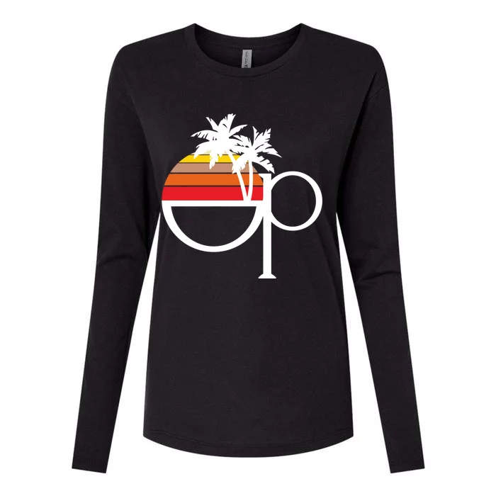 Ocean Pacific 80s Retro Sunset Womens Cotton Relaxed Long Sleeve T-Shirt