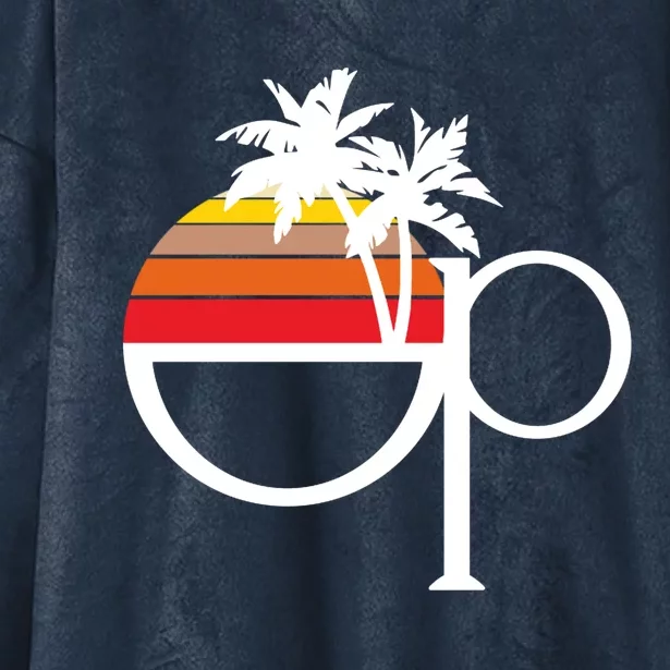 Ocean Pacific 80s Retro Sunset Hooded Wearable Blanket